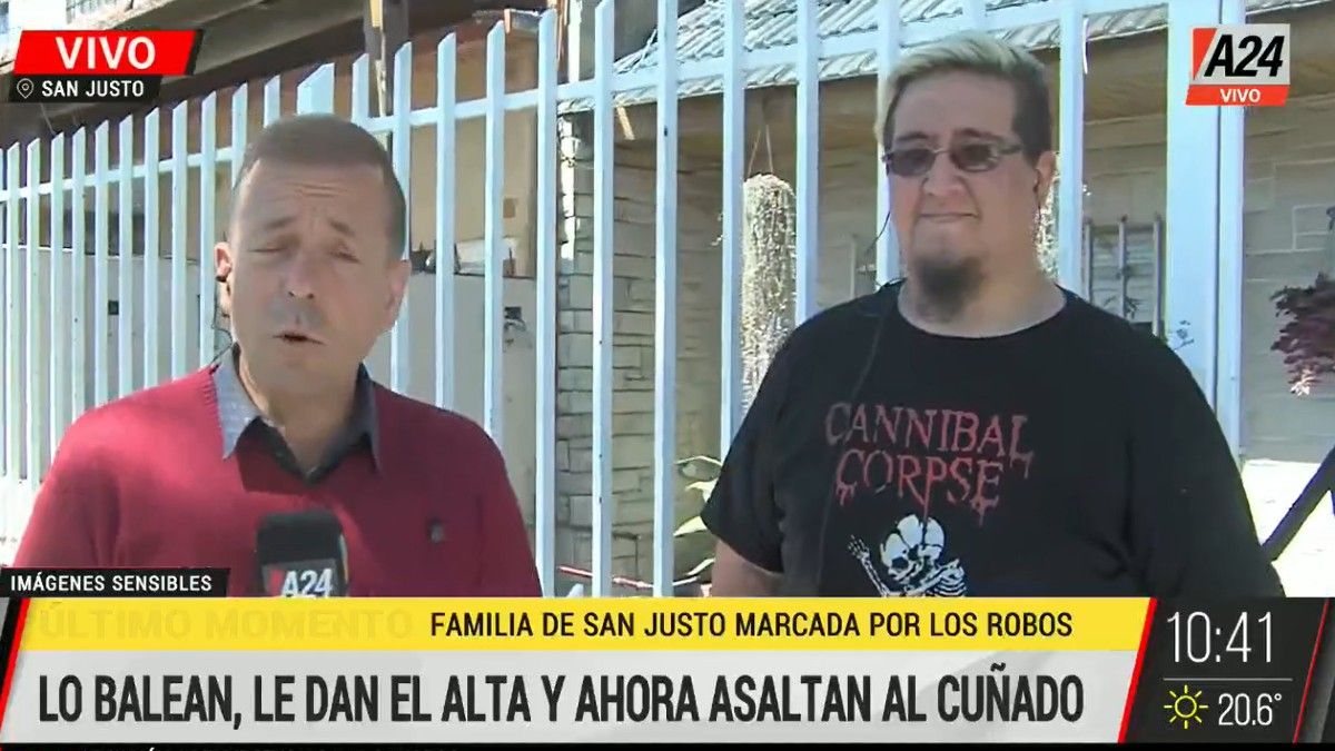 Claudio es cuñado de David, a quien el domingo pasado lo balearon por la espalda mientras iba a buscar al auto los regalos por el Día de la Madre. (Foto: Captura TV) 