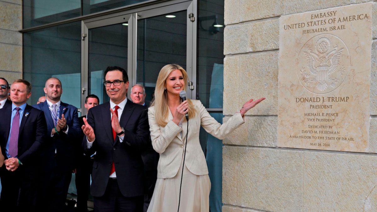 Ivanka Trump, la hija del entonces presidente Donald Trump, fue la encargada de inaugurar la embajada de Estados Unidos en Jerusalén. (Foto: Gentileza The intercept)
