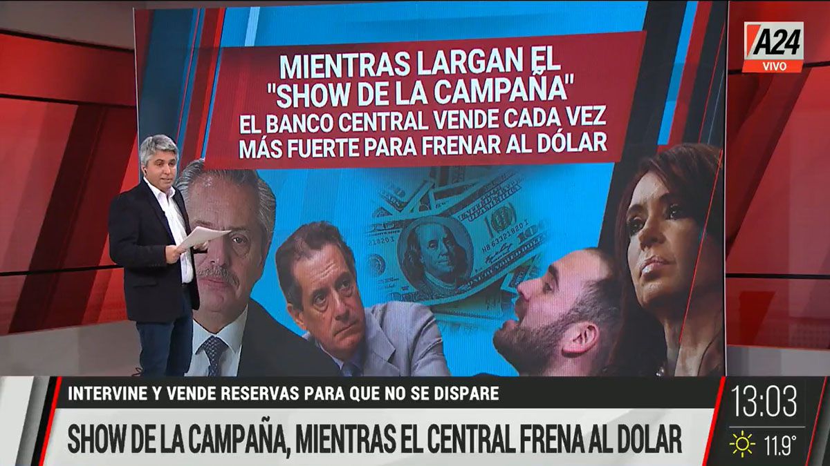 El Banco Central tiene que vender dólares para mantener que la divisa no se dispare e impacte en la inflación (Foto: Captura de TV)