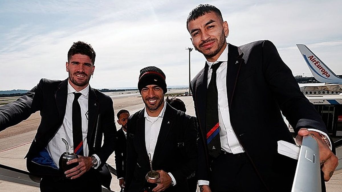 Luis Suárez y otra gastada a De Paul en la previa de Champions League