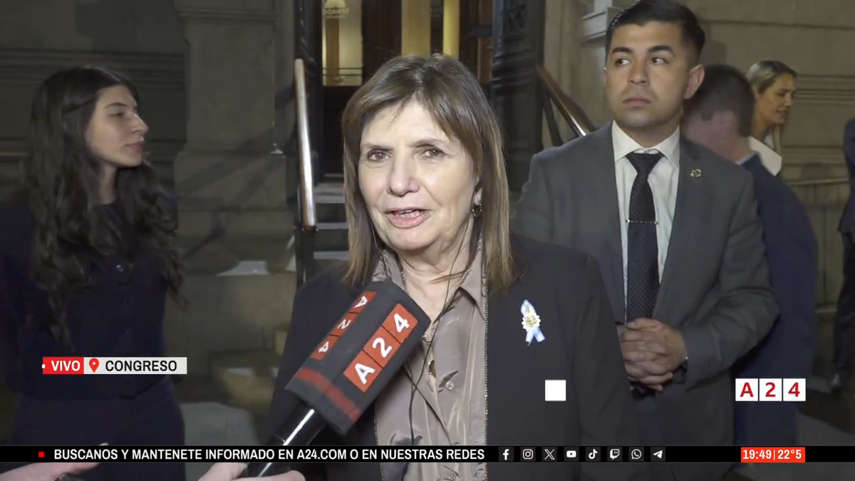 Bullrich habló con A24 tras la votación en el Senado. (Foto: captura).