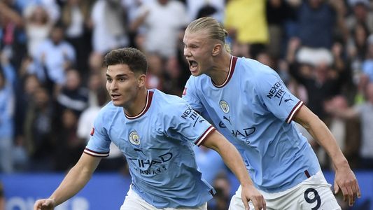 Julián Álvarez debutó con gol en el Manchester City: mirá el primer grito