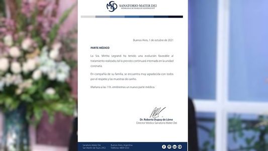 Mirtha Legrand internada: El segundo parte médico