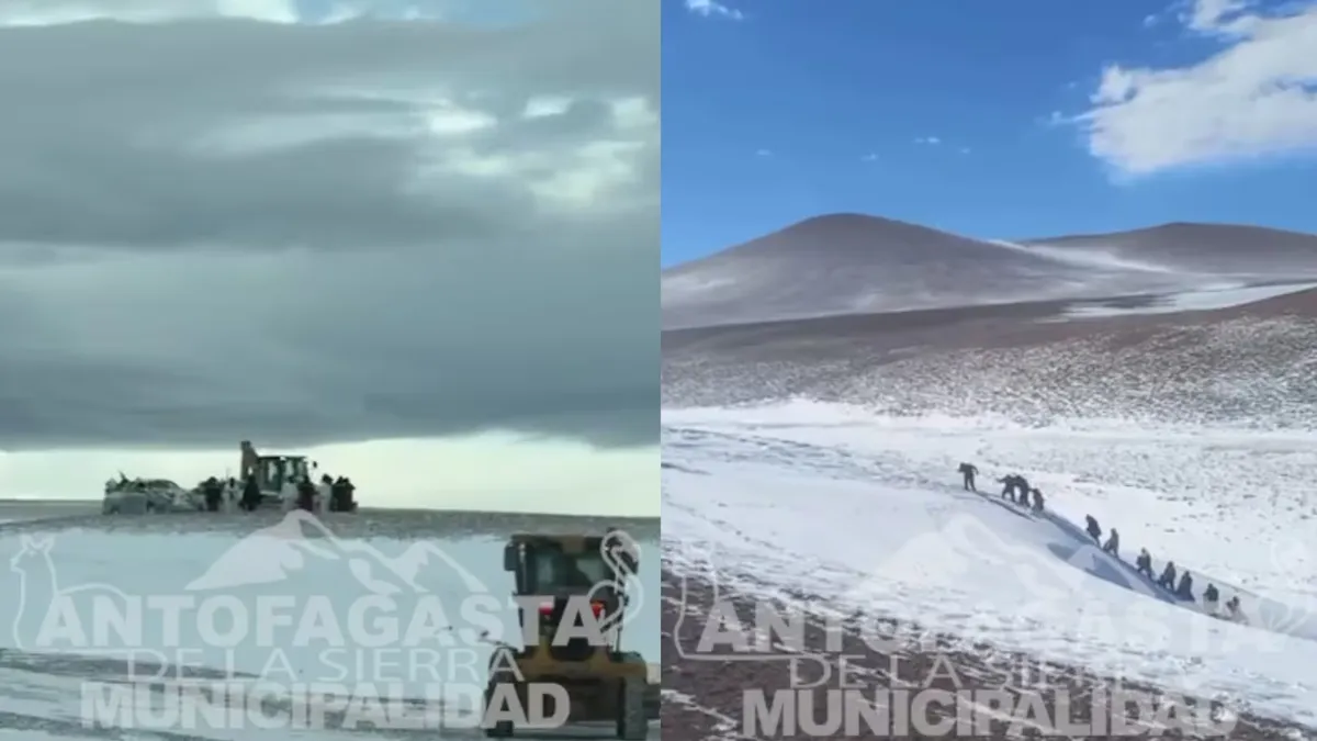 Los cuatro mineros fueron rescatados este miércoles en la mañana. (Fotos: captura de video/Municipalidad de Antofagasta de la Sierra).