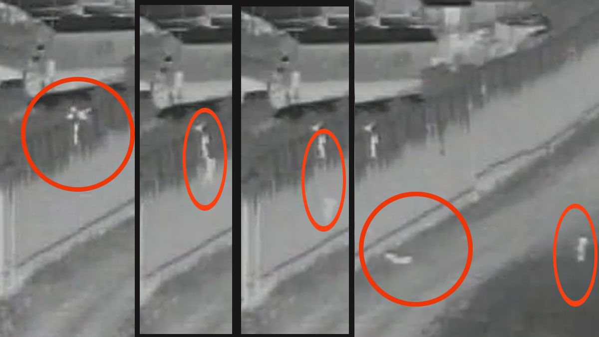 La secuencia completa desde que el padre pasa al ni&ntilde;o por sobre su cabeza hasta que lo suelta y cae sin respuesta contra el piso mientras un hermano mira la escena. (Foto: Captura de TV)