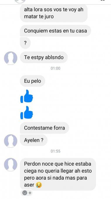 Las amenazas por chat de Díaz a Antivero antes del crimen de Benítez.