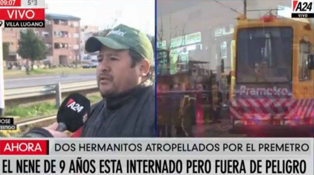 Dos nenes fueron atropellados por el Premetro cuando volvían de la escuela: uno está grave