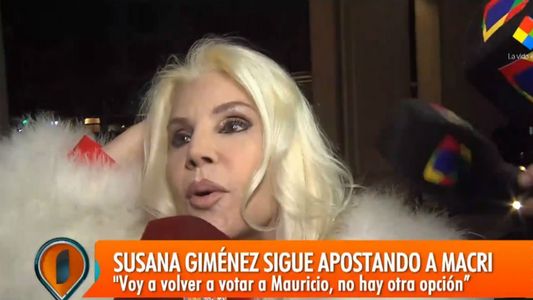 Susana Giménez reafirmó su apoyo a Mauricio Macri