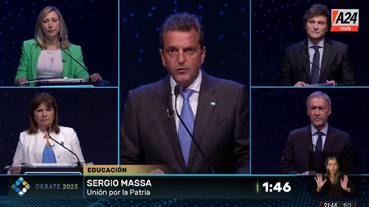 Massa cruzó a Milei por sus dichos sobre la libre portación de armas. (Foto: captura)