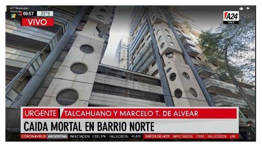 Barrio Norte: murió una mujer de 30 años al caer de un edificio