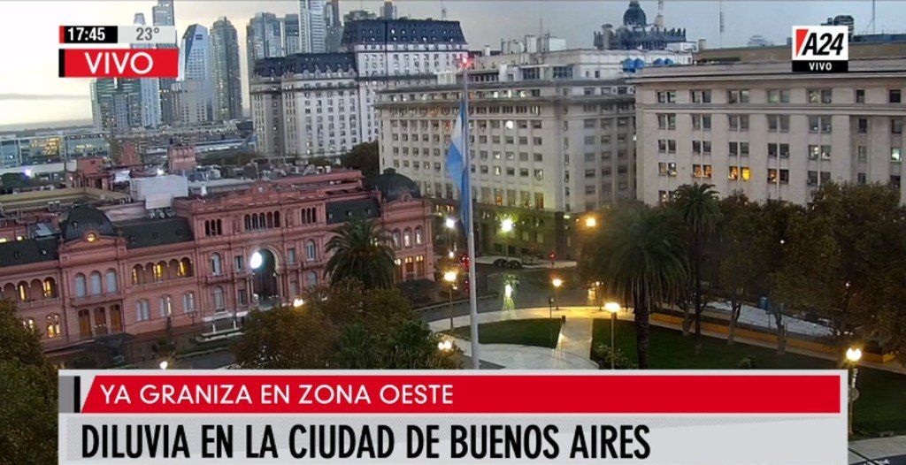 Caída de granizo en zona oeste y fuertes lluvias en la Ciudad a la espera de un cambio abrupto de temperaturas