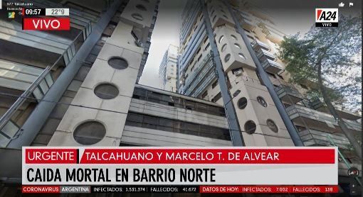 Barrio Norte: murió una mujer de 30 años al caer de un edificio