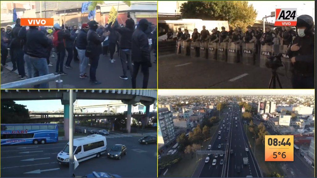 Cortes en distintos puntos de la Ciudad (Foto: captura de TV A24).