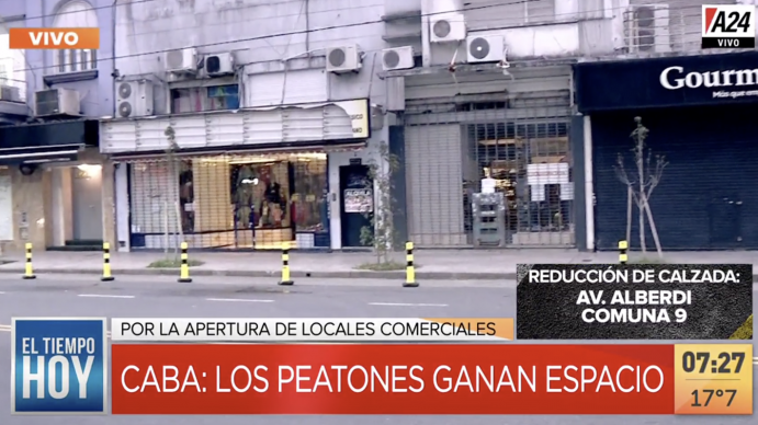 Más espacio en las veredas y calles cortadas para garantizar la distancia social en la Ciudad de Buenos Aires