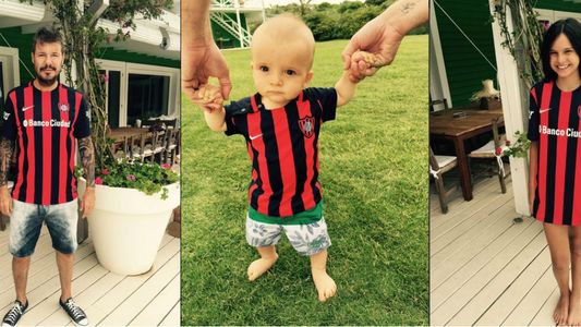 Tinelli hizo posar a toda su familia con la nueva remera de San Lorenzo