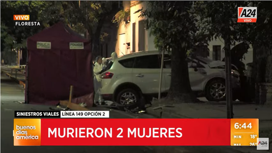 Choque mortal en Floresta: fallecieron dos mujeres, una de ellas cuando la familia intentaba rescatarla