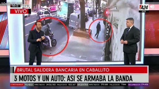 Salidera bancaria en Caballito: un robo en menos de un minuto a dos cámaras