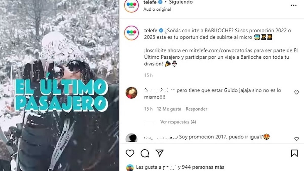 Telefe confirm&oacute; el regreso de El &uacute;ltimo pasajero a su pantalla para este a&ntilde;o. Flor Vigna podr&iacute;a ser la compa&ntilde;era de Nico Occhiato en la conducci&oacute;n del programa que lleva a los estudiantes a Bariloche.&nbsp;