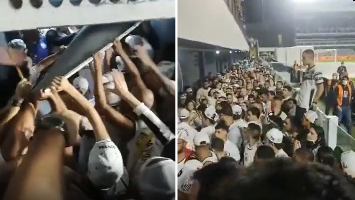 Escándalo con los hinchas de Santos en la Copa Sudamericana.