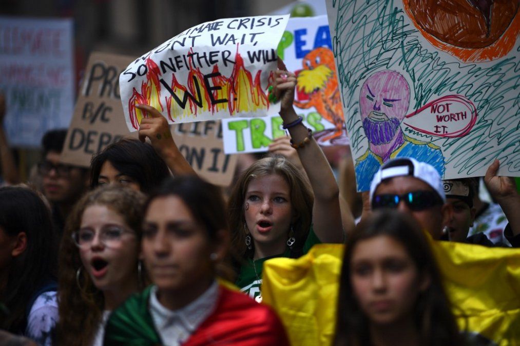 Cambio climático: así se vive desde la mirada argentina la multitudinaria protesta en Nueva York