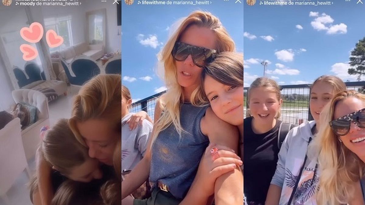 El reencuentro de Nicole Neumann con sus hijas Indiana, Sienna y Allegra Cubero.