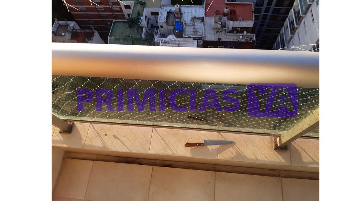 El cuchillo con el que cort&oacute; la red.&nbsp;