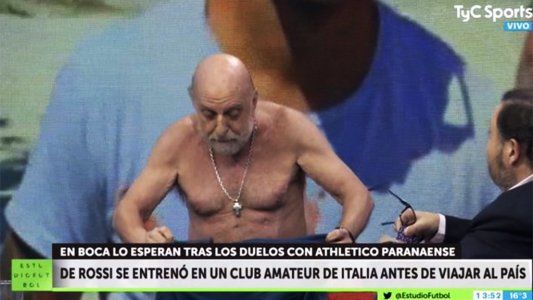 Horacio Pagani se desnudó al aire para comparar su estado físico con el de Daniele De Rossi