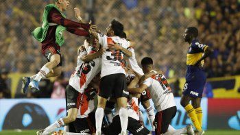 El festejo del River finalista en La Bombonera