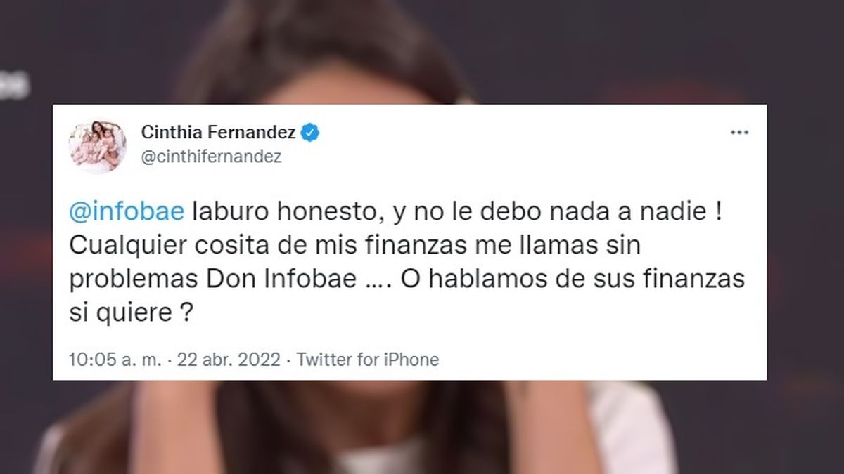 El descargo de Cinthia Fern&aacute;ndez v&iacute;a Twitter.&nbsp;