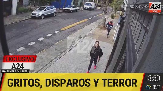 Dramático video: un hombre intentó matar a su ex pareja a los tiros en pleno barrio de Saavedra