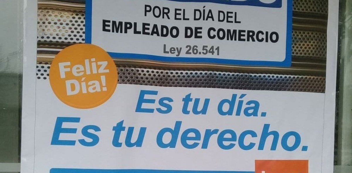Por el día del empleado de comercio el lunes habrá muchos locales cerrados