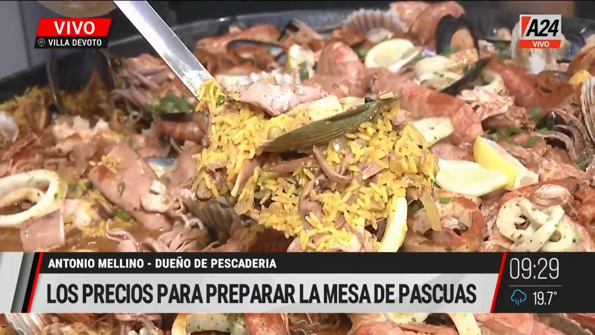 Los precios del pescado para la mesa de Pascuas (Foto: captura de TV).