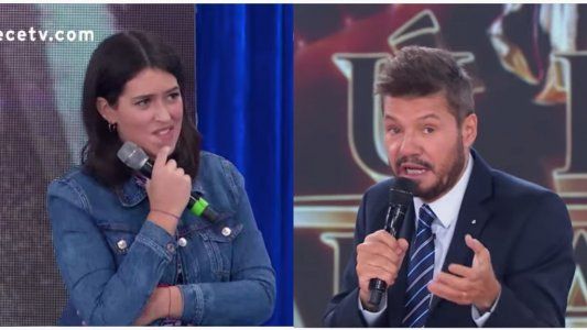 Genial cruce con Tinelli: Leticia Siciliani copó la previa de su hermana Griselda