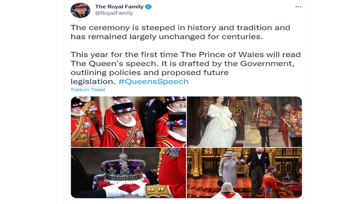 Ante la ausencia de la reina, la casa real destacó el valor simbólico del mensaje del primer ministro leído por primera vez, por Carlos, el príncipe de Gales ( Foto: The Royal Family)