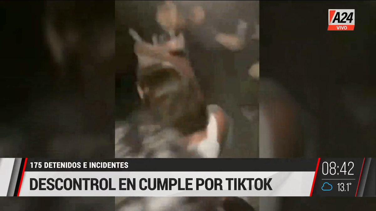 Así fue el deborde de un cumpleaños convocado por TikTok en California. (Captura de Tv)