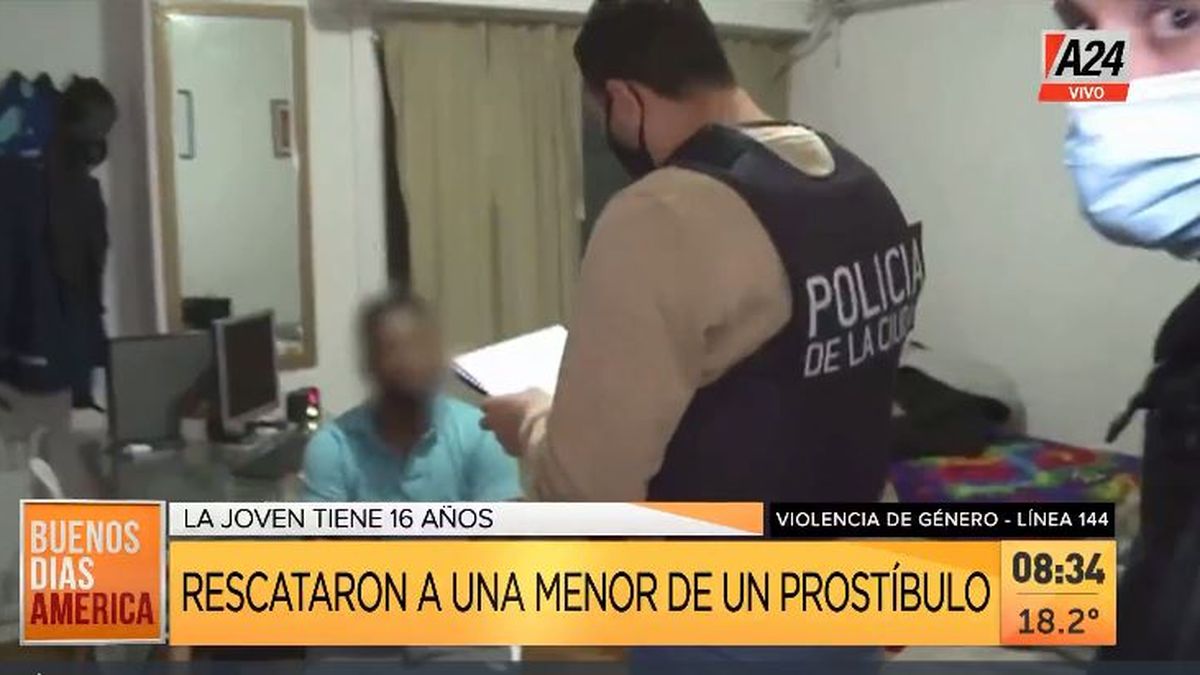 Rescataron a una víctima menor de edad de un prostíbulo. (Captura de Tv)