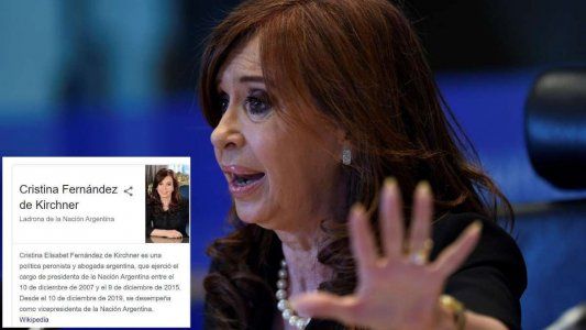 Ladrona de la Nación Argentina: la explicación de Google a la agraviante descripción de Cristina Kirchner