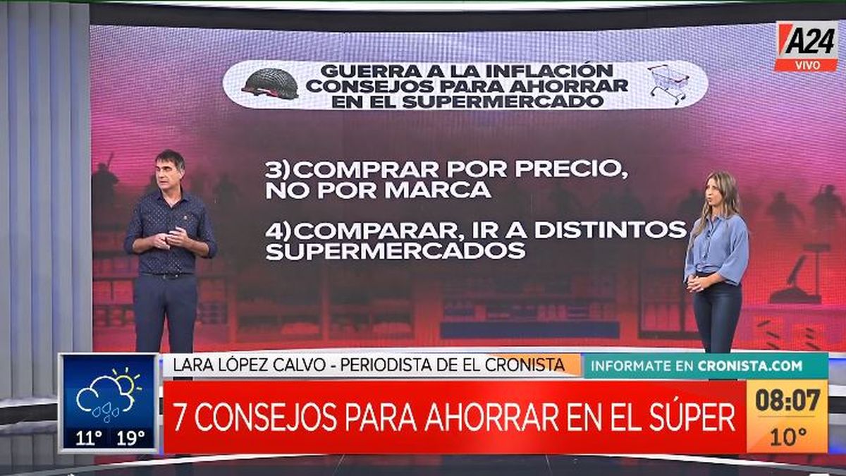 Guerra acontra la inflación: cómo ganarle la batalla al super. (Captura de Tv)