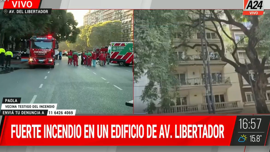 Fuerte incendio en un edificio de Palermo: 8 asistidos, 4 trasladados y 25 ambulancias