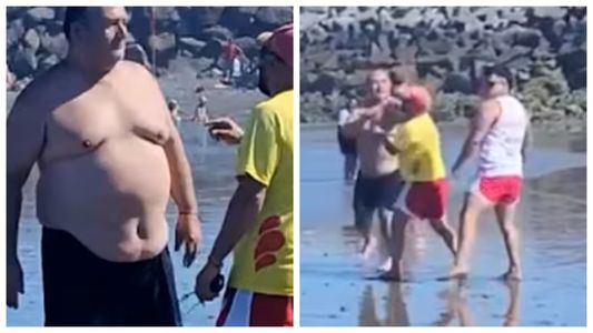 Gordo impresentable: el video de la insólita pelea entre un guardavidas y un turista en una conocida playa