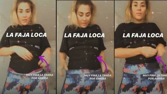 Polémico método de entrenamiento de Jimena Barón con su faja loca