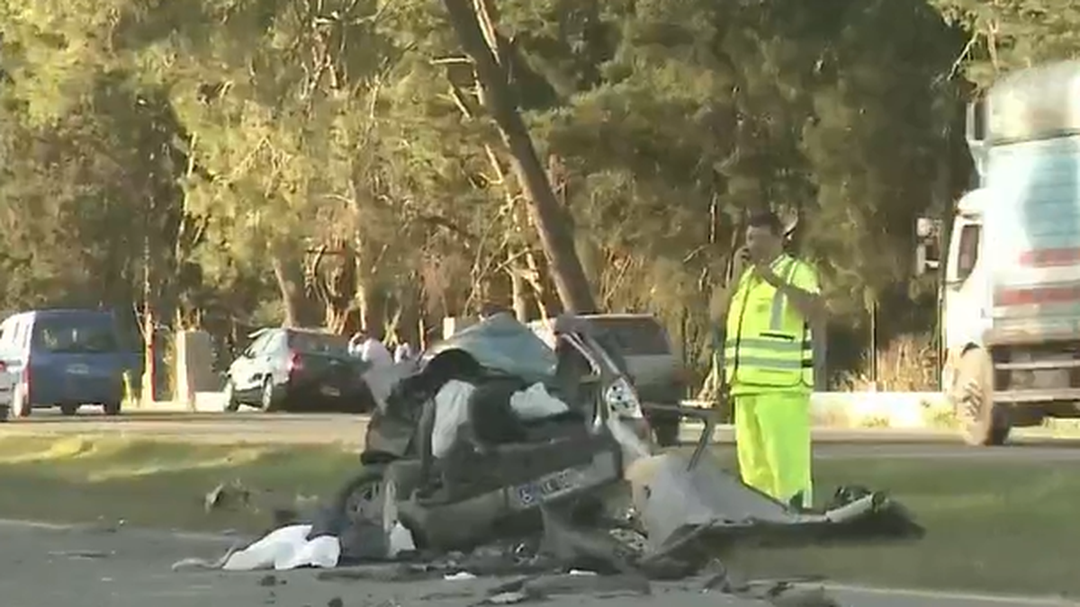 Así quedó el auto siniestrado. (Foto: captura A24)