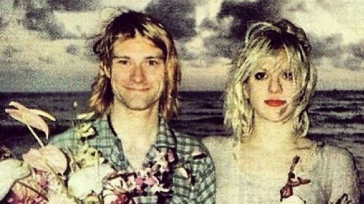 Cobain con Courtney Love, su mujer.