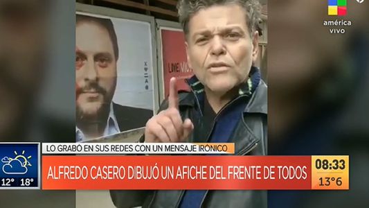 Polémica con Alfredo Casero: vandalizó un cartel de Leandro Santoro