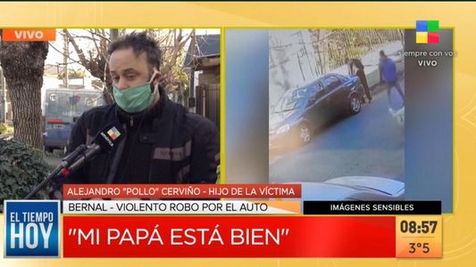 Video: Violento asalto al papá del Pollo Cerviño en pleno centro de Bernal