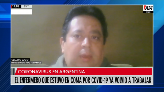 Estuvo internado 33 días, pasó por terapia intensiva y hoy ya volvió al trabajo: la historia del enfermero Claudio Lugo