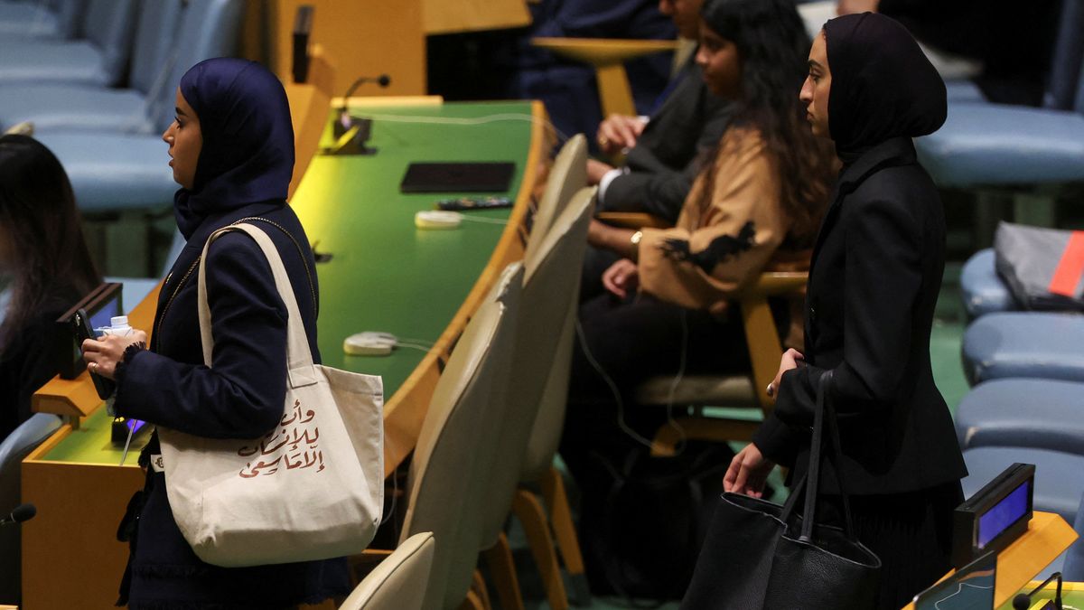 La delegación qatarí, país árabe, pero mediador en el conflicto con Hamas, se retira antes del discurso de Netanyahu en la ONU. (foto Reuters)