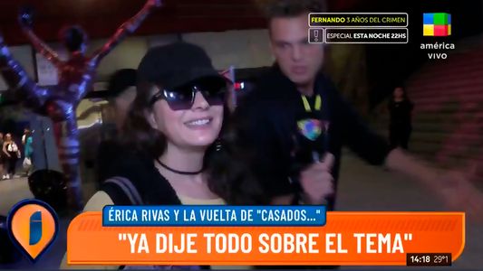 La llamativa reacción de Érica Rivas cuando le preguntaron por el estreno de Casados con hijos