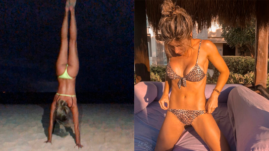 Laurita se divierte hasta tarde en las playas de México