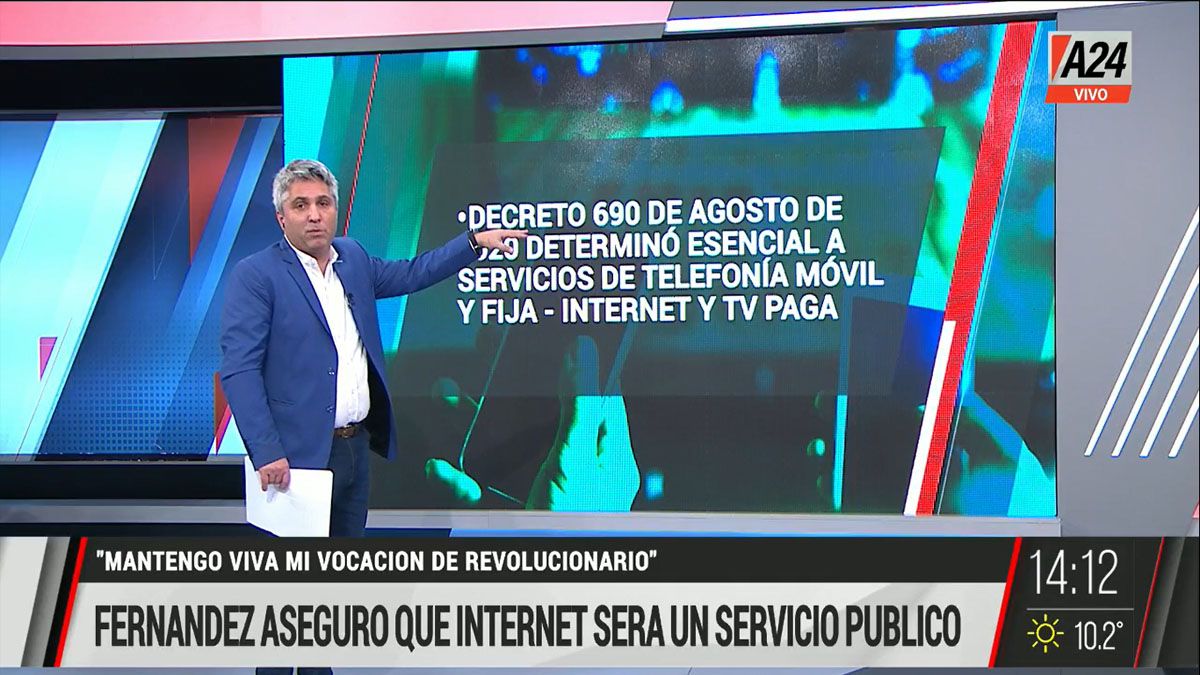 El presidente Alberto Fernández volvió a plantear que internet debe ser un servicio público